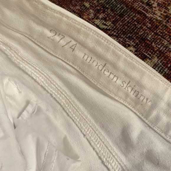 Loft Mid Rise Modern Skinny White Jeans - Picture 7 of 7